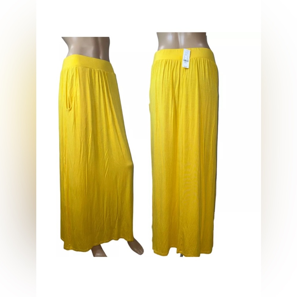 New York & Company Yellow Maxi Skirt Size 3X